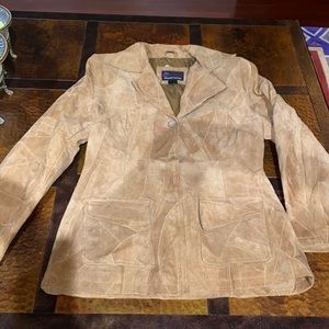 American Flirt Patch Leather Button Closure Jacket Medium